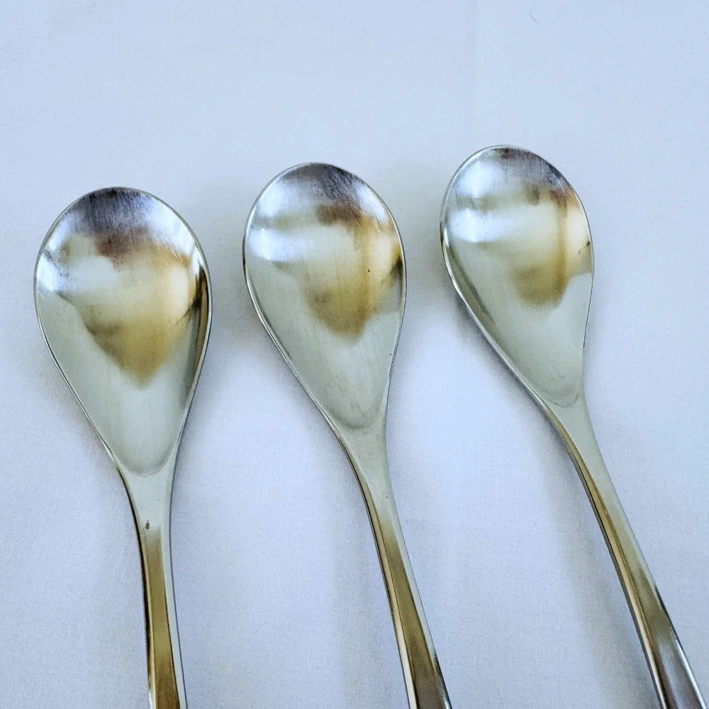 WMF Stainless Steel Flatware DOMUS-BRASILIA Lot of 3 Oval Soup Spoons Korea